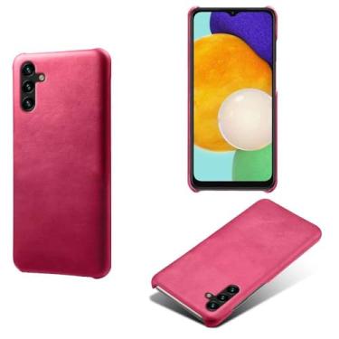 Imagem de Capa para Samsung Galaxy A13 5G,Proteção contra quedas,Casca de volta de cor sólida simples,Design de couro de imitação de plástico-Rose