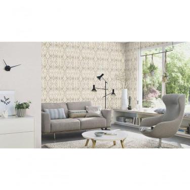 Imagem de Papel De Parede Barbara Home Estilo Ikat Cinza E Bege 560558