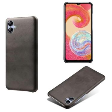 Imagem de Capa para Samsung Galaxy A04e,Proteção contra quedas,Casca de volta de cor sólida simples,Design de couro de imitação de plástico-Black
