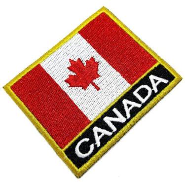 Imagem de Bandeira País Canada Patch Bordada Termo Adesivo Para Kimono - BR44