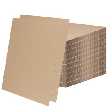 Imagem de NINGWAAN Folhas de papelão ondulado, 28 x 35 cm, 2 mm de espessura, pacote com 100, papel kraft para proteção de envio