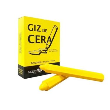 Imagem de Giz de Cera Amarelo Caixa com 12 peças - Giz - Vulcaflex