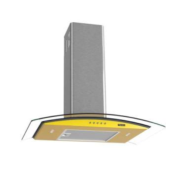 Imagem de Coifa Terim de Parede Clean Vidro Curvo Amarela Kroma 70cm, Amarelo, 1