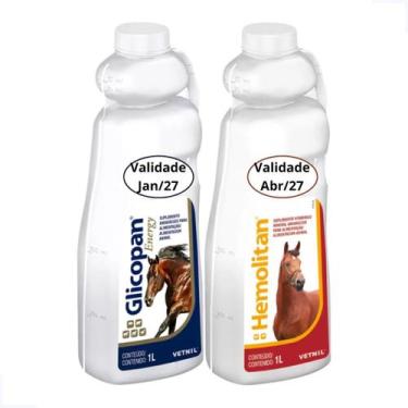 Imagem de Kit Glicopan Energy e Hemolitan 1 Litro Suplemento Vitaminas Vetnil