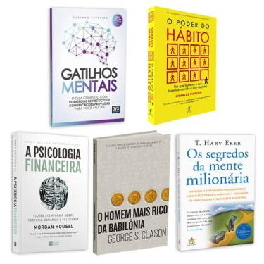 Imagem de Kit 5livros, Gatilhos Mentais, Psicologia Financeira, Homem Mais Rico 