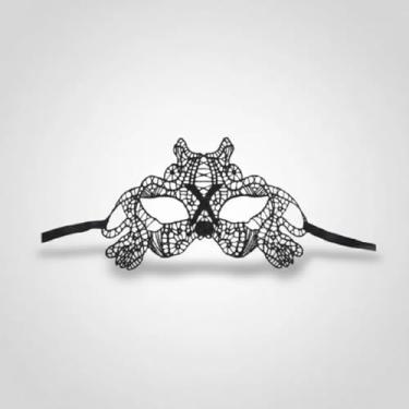 Imagem de Máscara Feminina Em Renda Tiger Baile Festas 50 Tons de Ciza