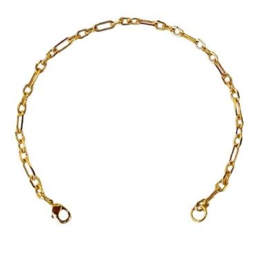 Imagem de Pulseira Masculina Elos 2 Em 1 Folheado Em Ouro 18k