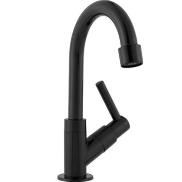 Imagem de Torneira Moderna Para Lavatório, Preta, ABS, 19x14 cm, Bica Móvel, Economia de Água, Para Pia, Cuba, Bancada de Banheiro