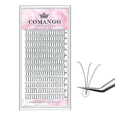 Imagem de CoMango Extensões de cílios pré-fabricadas ventiladas 3D-D-0,07-12 mm Cílios de volume pré-fabricados, extensões de cílios de haste curta, pré feitas, ventiladas, russas, bandeja de mistura
