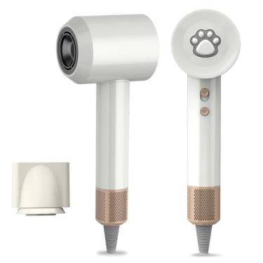 Imagem de Leheyhey Secadores de cabelo para mulheres, secagem rápida, secador de cabelo iônico de 1300 W para pentear cabelos lisos, design profissional leve de baixo ruído para viagens em casa (branco)