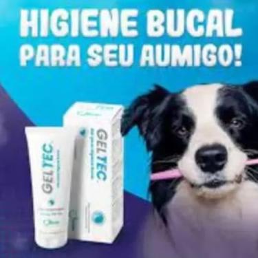 Imagem de Pasta de Dente para Cachorro Gato Pet Creme Dental Saúde Oral Bucal Geltec 30g Syntec Original