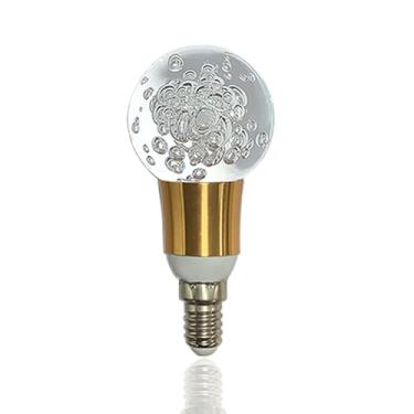 Imagem de Lâmpada LED E12 5W, 85-265V 6000K luz branca de parafuso Edison, lâmpada decorativa de atmosfera para casa/restaurante, lâmpada estilo cristal imitação base E12, luzes decorativas profissionais (1