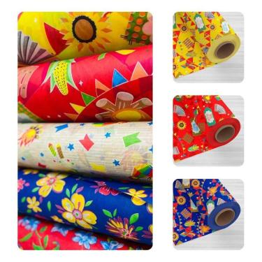 Imagem de 2X Tnt Estampado Festa Junina Arraiá Xadrez Chita 1,4X2 Metr