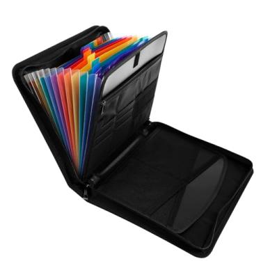 Imagem de Pasta organizadora de documentos, organizador de documentos à prova de fogo com zíper e etiquetas, pasta de arquivos expansível à prova de fogo com vários bolsos, armazenamento seguro para viagem