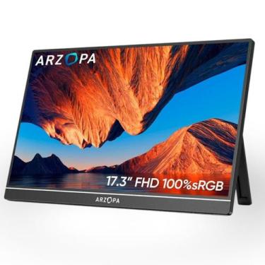 Imagem de Monitor Arzopa Portátil A1M 17.3" Cor Preto com Som Embutido, Preto
