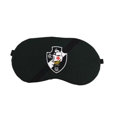 Imagem de Máscara de Dormir Vasco da Gama, Neoprene, 19 x 10 cm, Preta com Emblema do Time