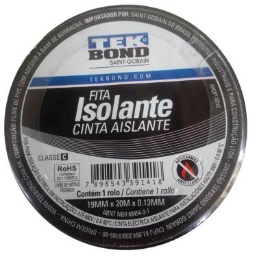 Imagem de Fita Isolante 19mm x 20 Metros 0,13mm - 21131001920 - TEKBOND