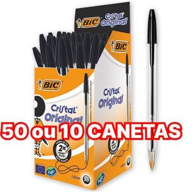 Imagem de 50 Un Caneta Bic Cristal Preta Caixa Fechada, 50 UNIDADES