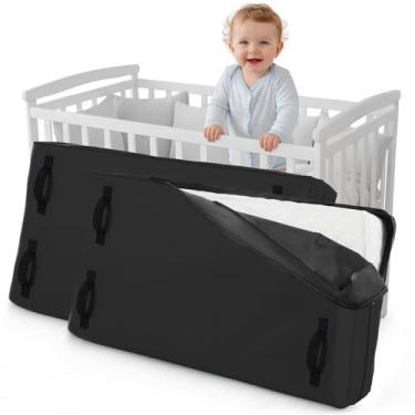 Imagem de Colingmill 2 unidades de bolsa de armazenamento para colchão de berço com zíper e 8 alças reforçadas, tecido Oxford, impermeável, protetor de colchão para berço, bolsa para armazenamento, 132 x 71 x