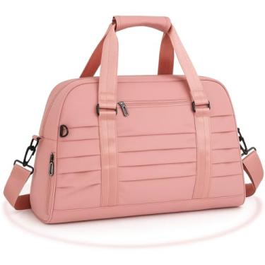 Imagem de Bolsa Mala Esportiva Academia Viagem Fitness Feminina Masculina Grande Capacidade Impermeável com Alça Transversal Ombro Treino Casual (Rosa)