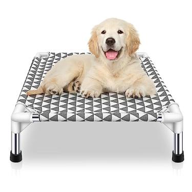 Imagem de Kuntrust Cama elevada para cães ao ar livre, berço elevado atualizado, refrescante, cama de cachorro para animais de estimação pequenos | Cama de cachorro elevada destacável interna com pés