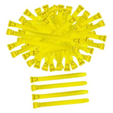 Imagem de Gralara 100 Peças Anéis de Coxa de Frango Acessórios de Galinheiro Reutilizáveis ​​com Zíper Design Anéis de Pé de Aves Etiquetas de Frango para Patos Bantam, Amarelo