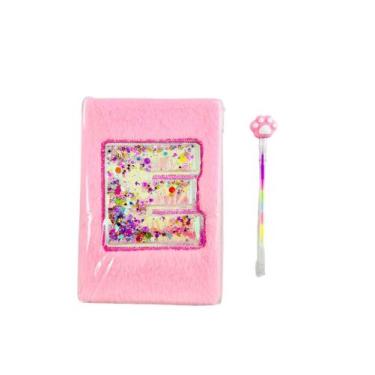 Imagem de Kit Caderno Escolar Fofo + 1 Canetas  letra tie day pelucia colorido V