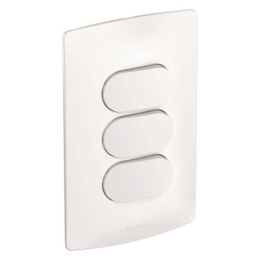 Imagem de 3 Interruptores Simples 4x2 10a Ny Branco Nereya - 663102 - Pial 3 Interr.simples 4x2 Ny Br 10a Nereya