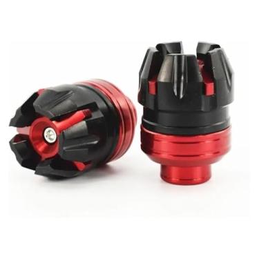 Imagem de BYYINGSUS 2 peças de protetor de colisão de roda de garfo dianteiro traseiro para motocicleta, antiqueda, acessórios de modificação (vermelho)