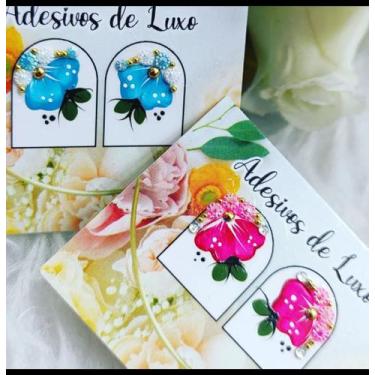 Imagem de adesivo unha artesanal,par decorado com jóias,/unhas/decoração/joia/mã