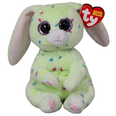 Imagem de TY Beanie Bellies - Fern The Easter Bunny Green with Glitter Pink Eyes, Cuddly Plush Animals with Soft Belly Original Easter Special - 20 cm - T41514
