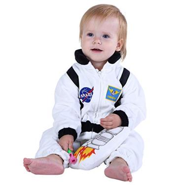 Imagem de HSCTEK Newborn Astronaut Costume, Baby Space Cosplay Infant Boys Girls, Toddler Halloween Suit Costume Kids White 3-6 Months