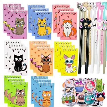 Imagem de PEEKMECAT 148 Peças Lembrancinhas De Festa Animais E Gatos, Caderno Bolso, Mini Espiral, Canetas, Adesivos, Conjunto Para Estimação, Aniversário, Sala Aula, Escola, Recompensa, Prêmios, Sacolas Gulo