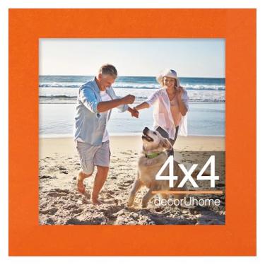 Imagem de decorUhome Porta-retrato 10 x 10 cm, moldura para exibição de fotos 10 x 10 cm, laranja, 1 pacote
