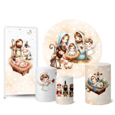 Imagem de Trio Capas Cilindro + Painel Sublimado + Painel Lateral Natal (K2HAL0099)