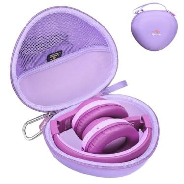 Imagem de Aproca Capa de fone de ouvido infantil compatível com iClever BTH12 / HS19 / BTH26 fones de ouvido Bluetooth infantis, bolsa rígida de armazenamento - roxo (apenas capa)