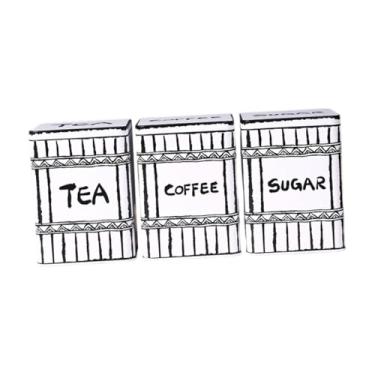 Imagem de YWJLQH 3x Potes de Chá, Café, açúcar, Potes Decorativos Multifuncionais para Cozinha, Balcão de Restaurante, Style C, Tamanho real