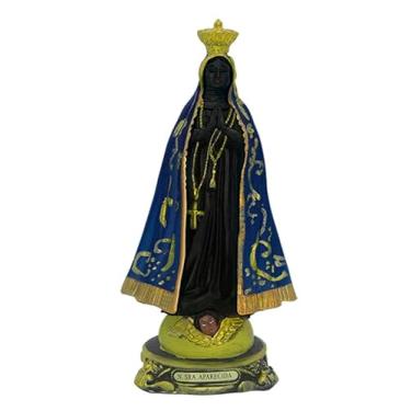 Imagem de Imagem Nossa Senhora Aparecida 20 cm Estatueta Decorativa Resina Devoção