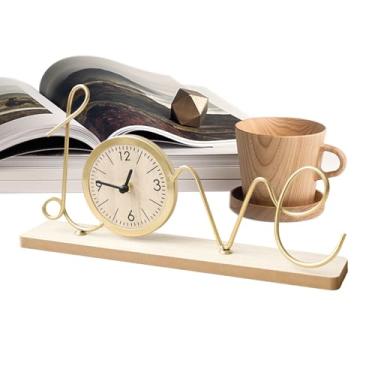 Imagem de Despertadores – Relógio de mesa operado por bateria | Relógio de mesa sem tique-taque | Relógio de mesa mudo de entrada para sala de estar | Relógio de mesa vintage | Decoração de mesa de luxo moderna