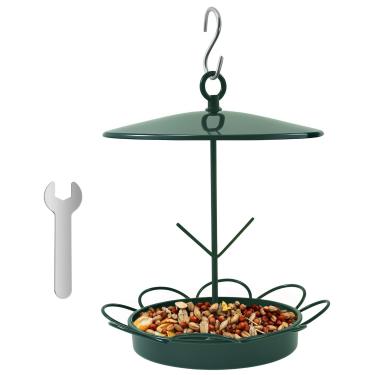 Imagem de Alimentador de pássaros de telhado de metal para pendurar ao ar livre com gancho S ferramenta de alimentação à prova de intempéries para decorações de jardim de telhado