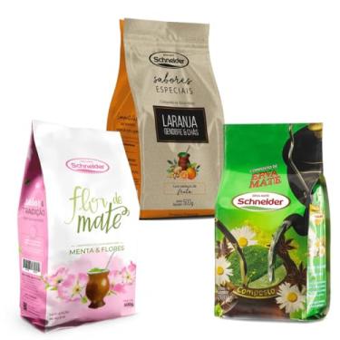 Imagem de Kit Composto Para Chimarrão Erva Mate Schneider Laranja Flor