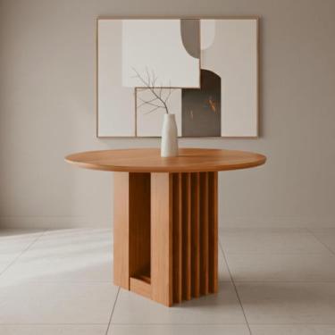 Imagem de Mesa para Sala de Jantar Ariela Redonda 109 Cm sem Vidro - Cimol