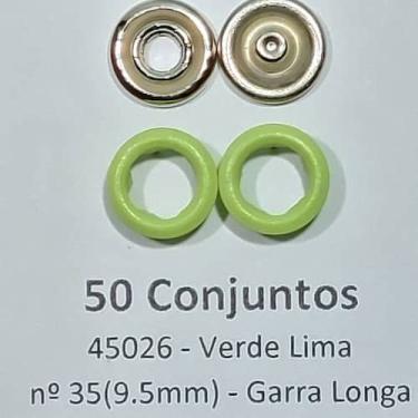 Imagem de Botões de Pressão Nº 35 Tic-Tac Colorido Latão Variadas Verde Lima 9,5