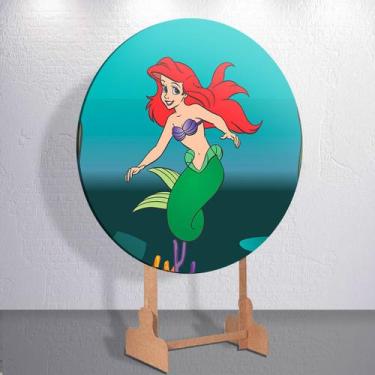 Imagem de Capa Grande e Mini Painel Sereia Princesa Litle Redondoda Estampa Subl