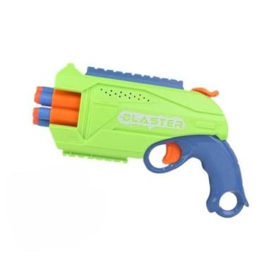 Imagem de Pistola de Brinquedo com 12 Projéteis de Espuma, Verde e Azul
