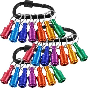 Imagem de Tzdxfgl Conjunto de 21 peças de porta-chaves, haste sextavada de 1/10.2 cm, barras de extensão de troca rápida, suporte de soquete de trava de liga de alumínio para brocas T20/T25, organizador de