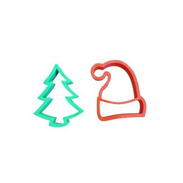 Imagem de Kit 2 Cortadores de Biscoito Natalinos para Biscoito Pasta Americana e Massinha