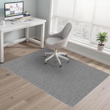 Imagem de Tapete de cadeira de escritório para piso de madeira, tapete de cadeira de computador de mesa de 122 cm x 139 cm, tapete para debaixo da mesa, protetor de piso rígido antiderrapante grande para