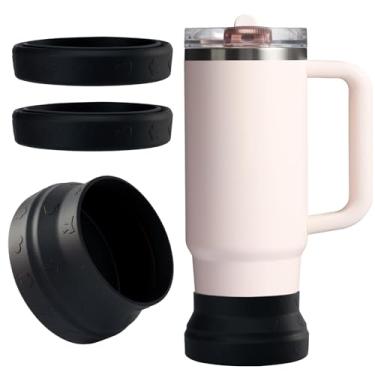 Imagem de Oddyami Bota de silicone Black Bow para Stanley Tumbler H2.0 850.5 g 1,134.0 g & IceFlow 20, 850.5 g & Owala 680.4 g & Hydro Flask garrafa de água 340.2-680.4 g capa protetora dobrável para Stanley