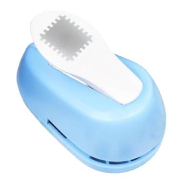 Imagem de Fancyes Furador de papel em formato de carimbo infantil com alavanca multiuso para cartões, álbuns, acessório 8x5x5,4 cm, fácil de apertar, Azul
